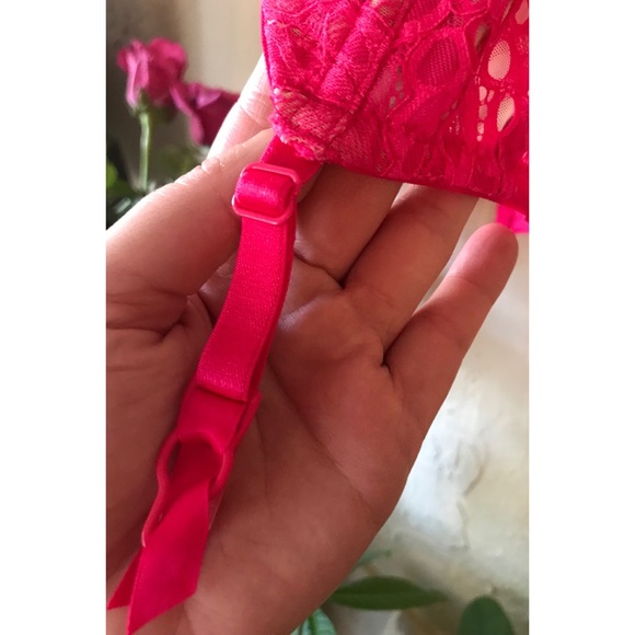 💞Victoria’s Secret, Hot Pink Lacey Corset/Negligee💞 Circa mid 2010’s, Size 34 C - Picture 14 of 16